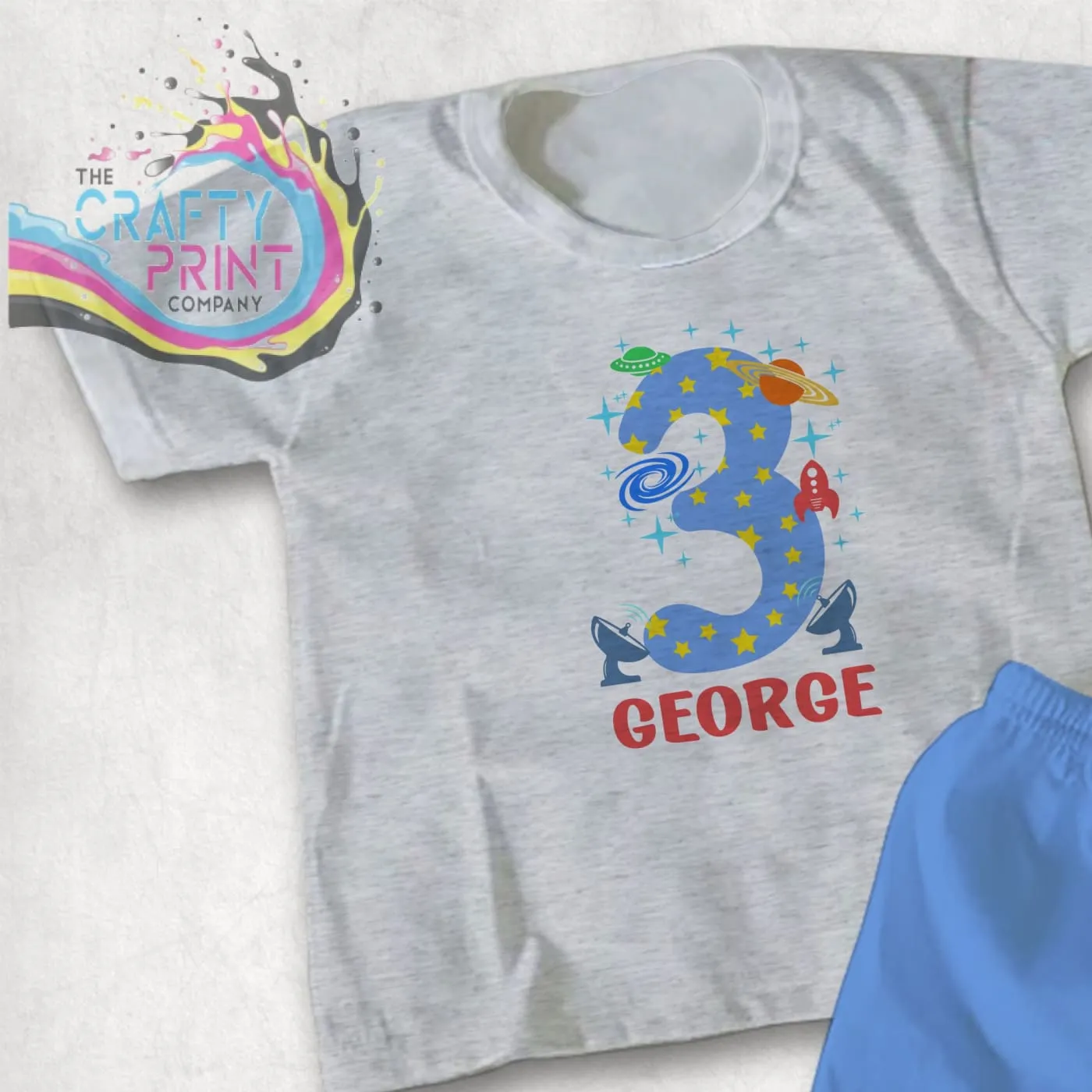 3 Birthday Space Design Children's T-shirt