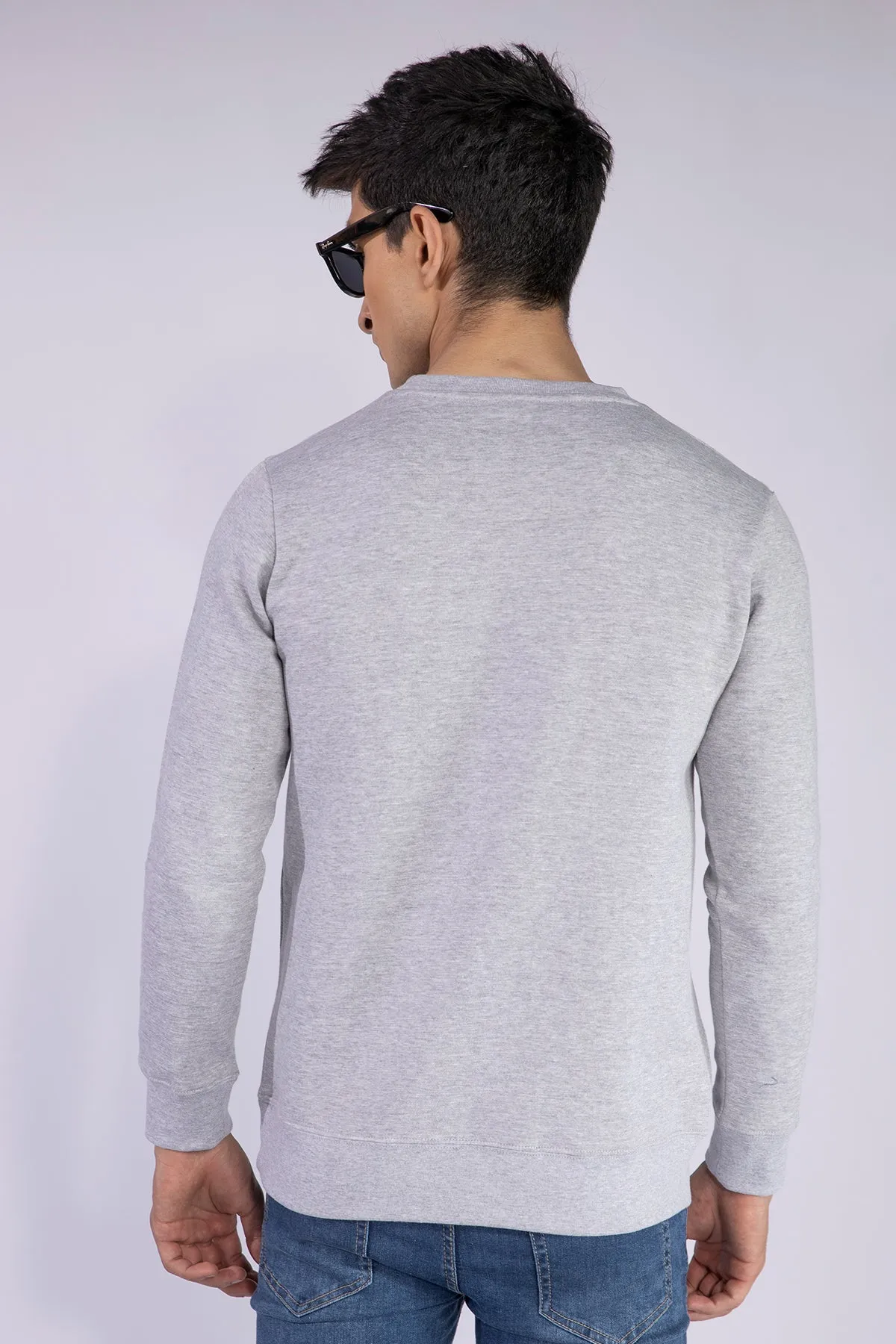 Acoustic Grey Embroidered Sweatshirt - W21 - MSW028R