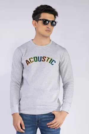 Acoustic Grey Embroidered Sweatshirt - W21 - MSW028R