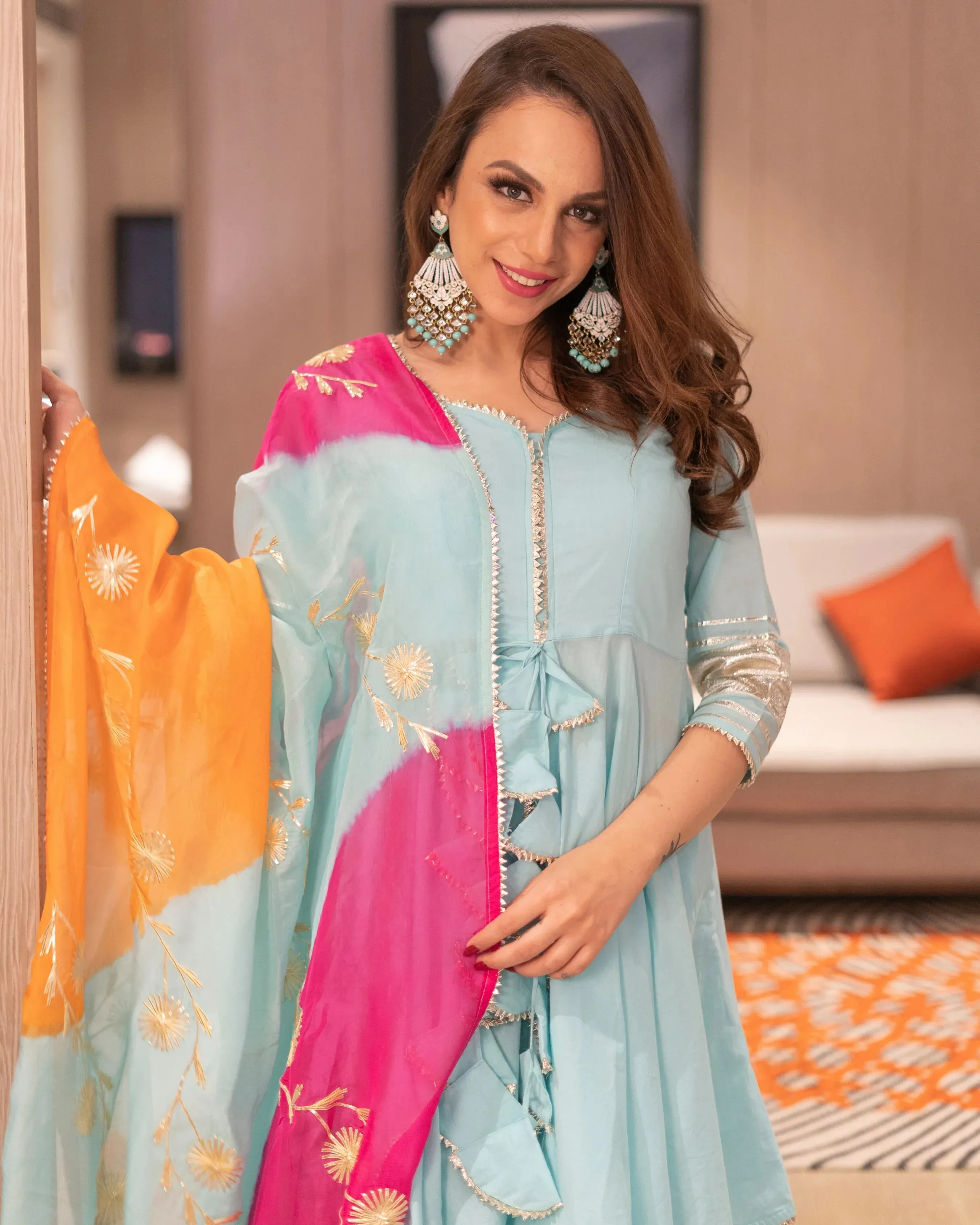 Adonis Blue Gotapatti Sharara Set | Relove