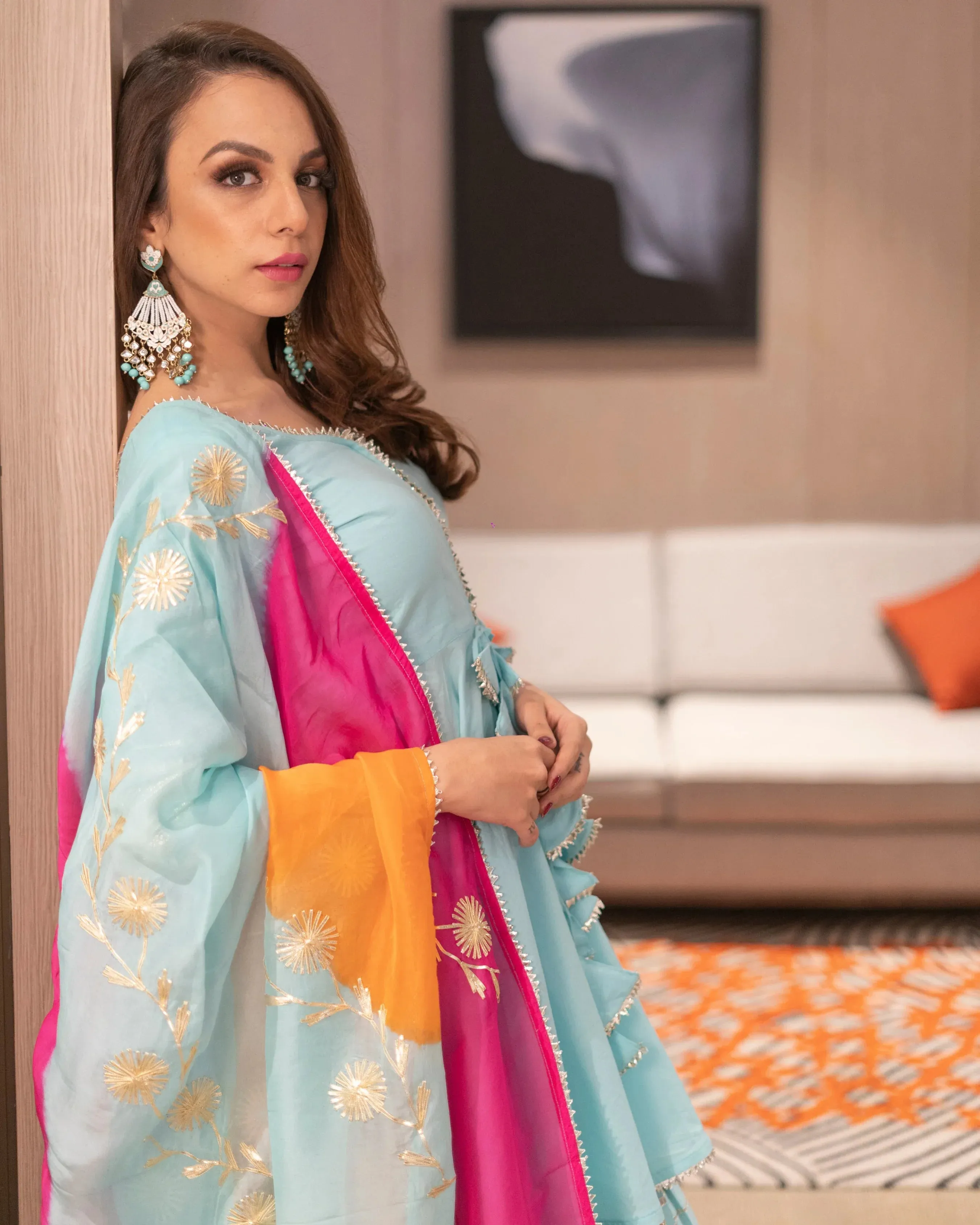 Adonis Blue Gotapatti Sharara Set | Relove