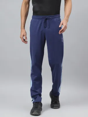 Alcis Men Medieval Blue Anti-Static Slim-Fit Athleisure Track Pants