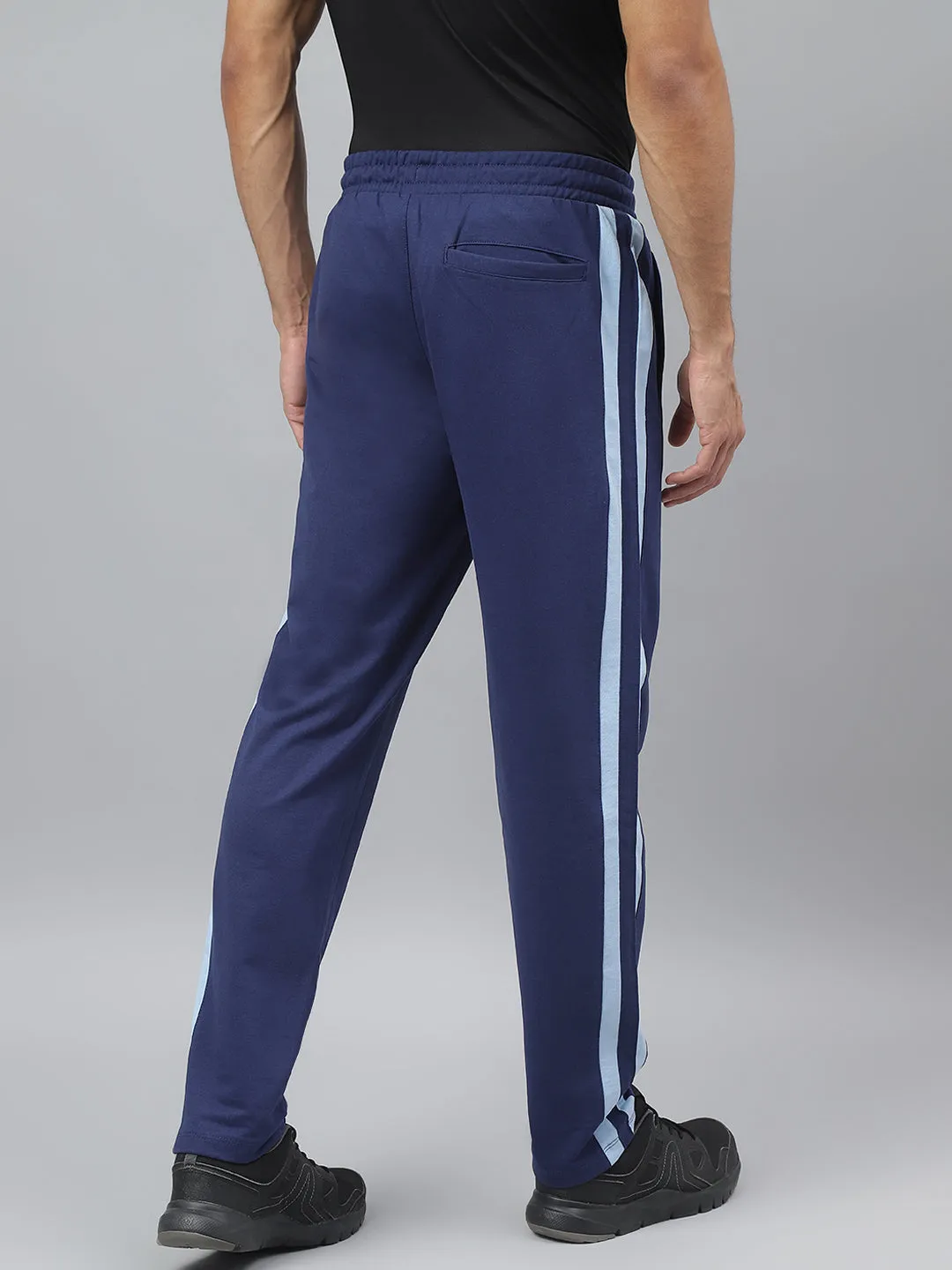 Alcis Men Medieval Blue Anti-Static Slim-Fit Athleisure Track Pants