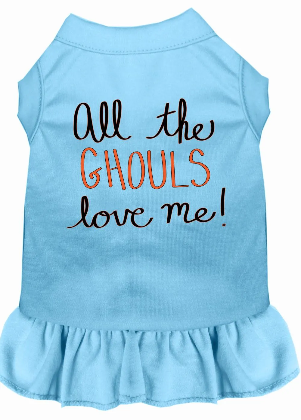 All The Ghouls Screen Print Dog Dress Baby Blue Xxl (18)