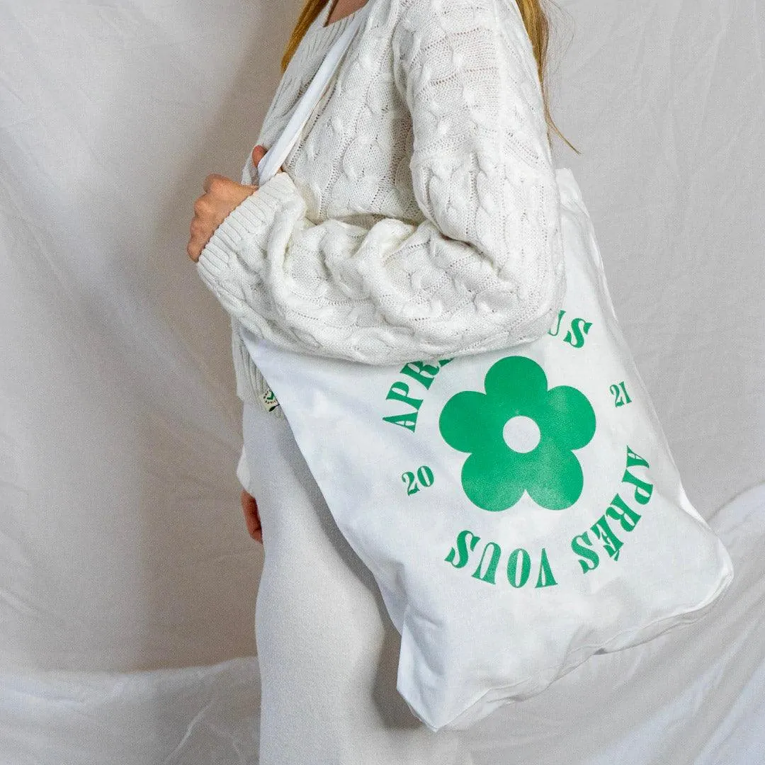 Aprés Vous Original Logo Tote Bag Bright White