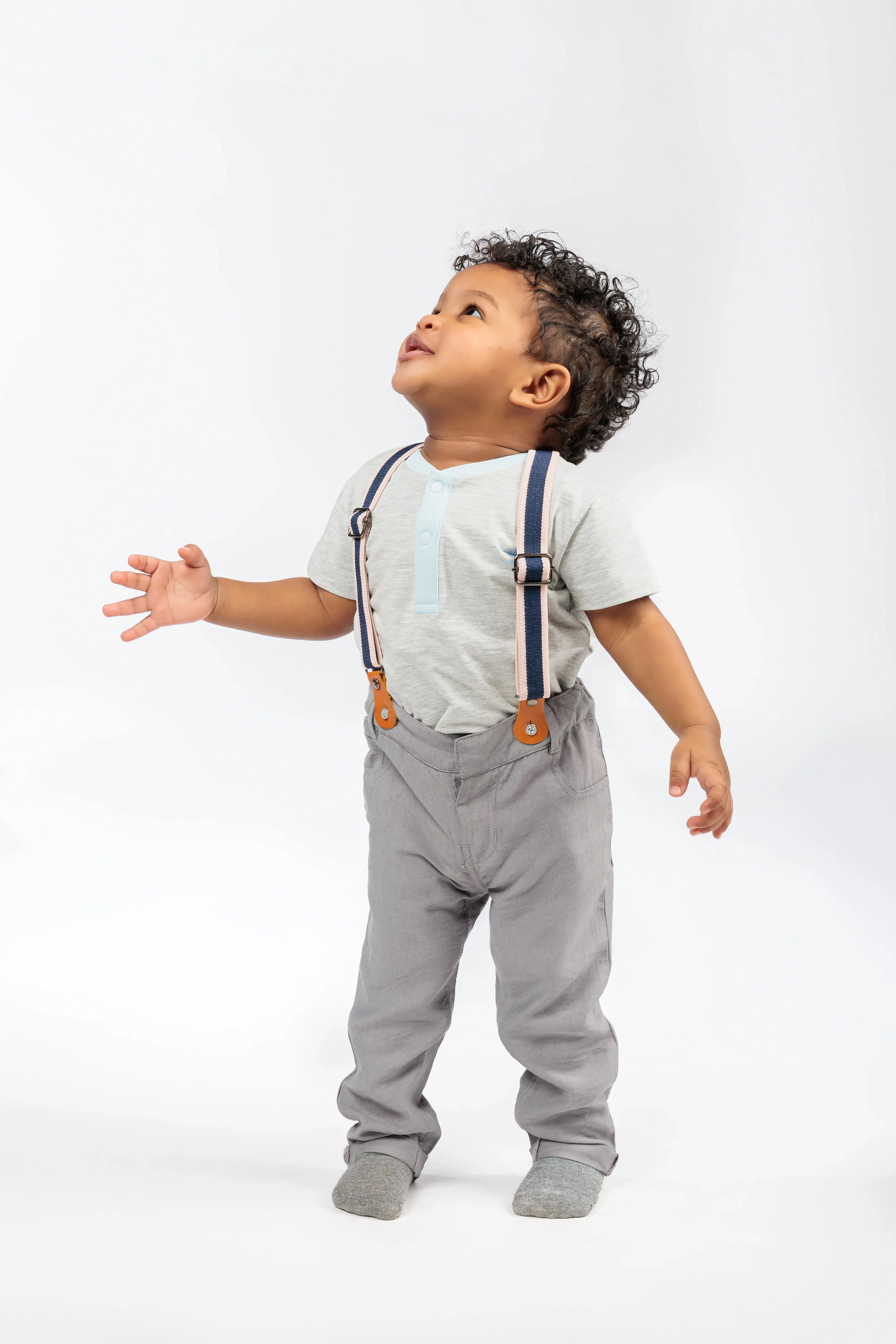 Baby Boy Linen Pants with Suspenders