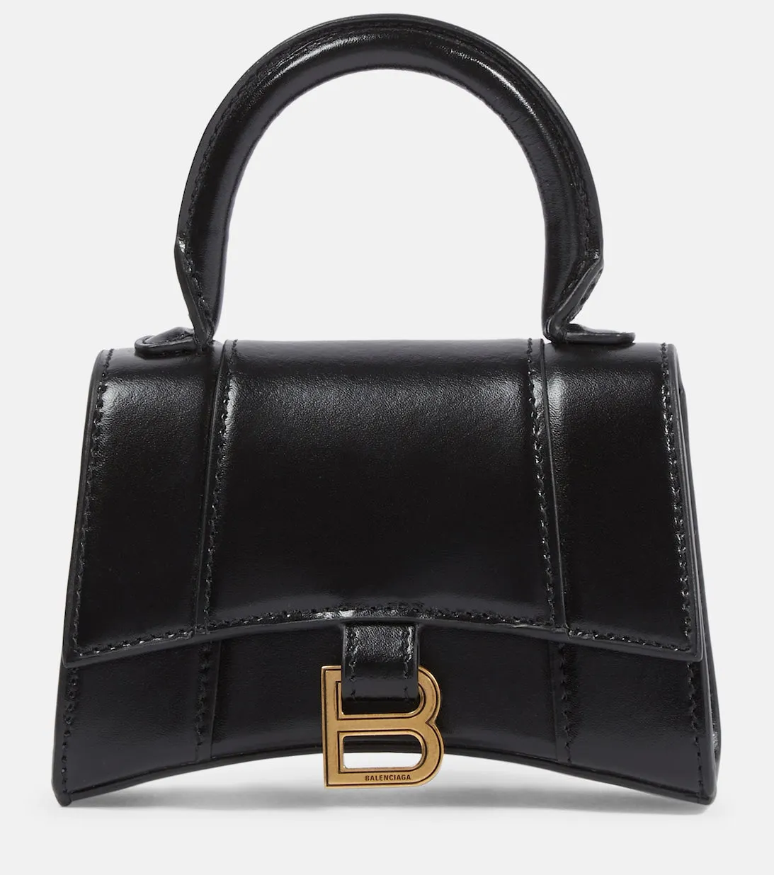 Balenciaga Hourglass Mini leather crossbody bag, black