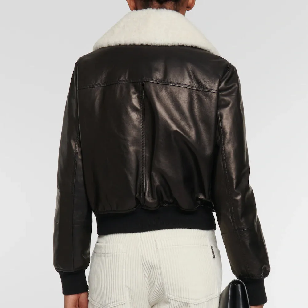 Black Aviator Jacket for Women