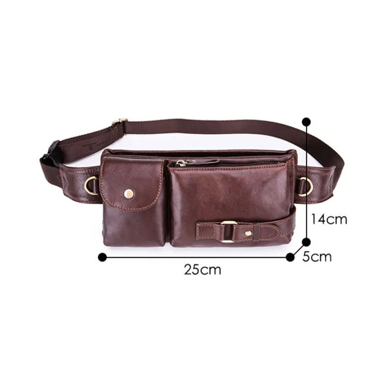 BULL CAPTAIN 020 Men Small Mobile Phone Waist Bag Crossbody Multi-Function Chest Bag(Black)