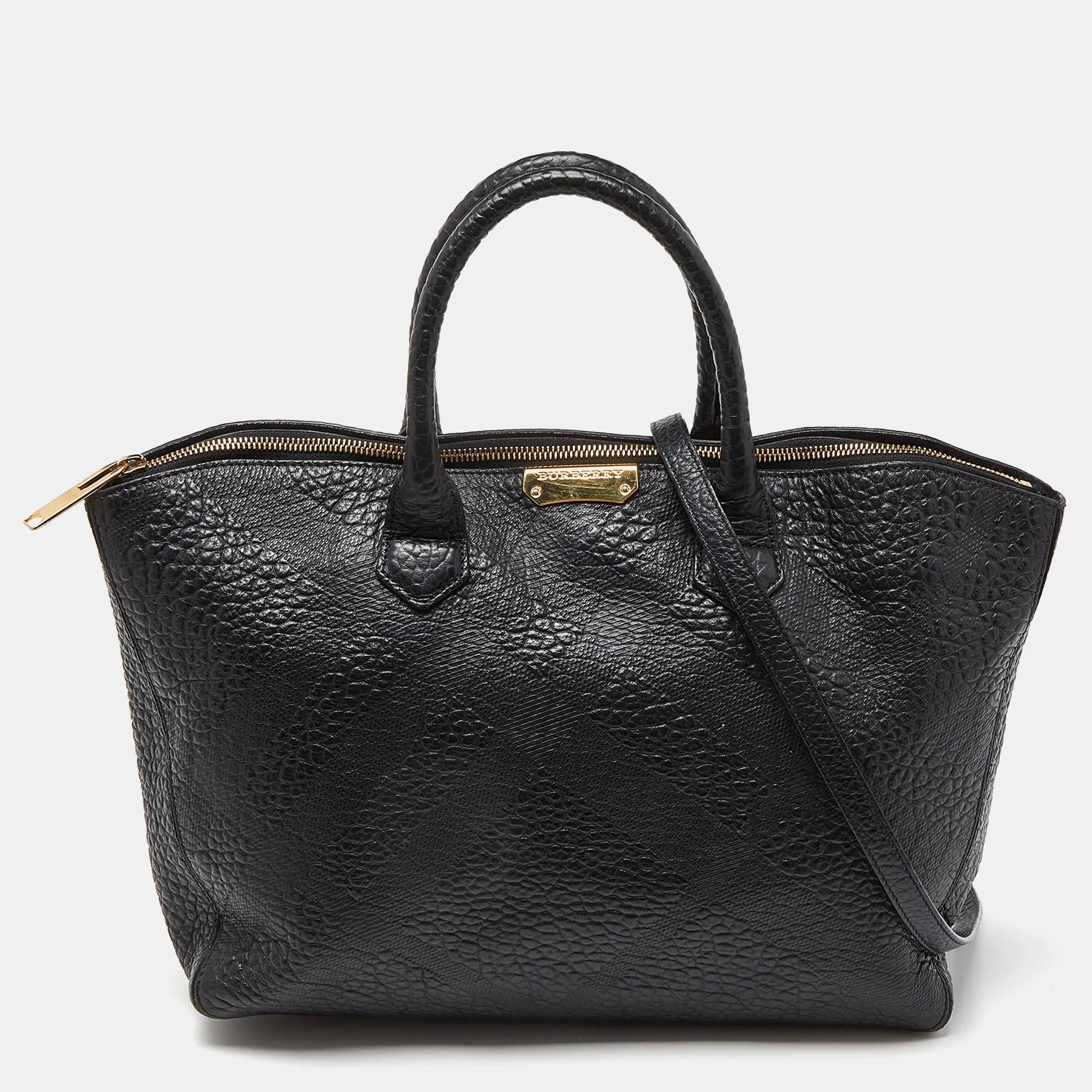 BURBERRY Black Leather Dewsbury Tote