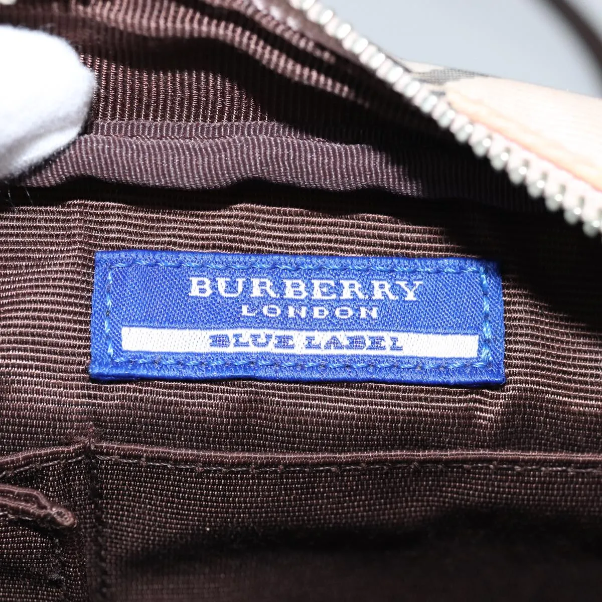 BURBERRY Nova Check Blue Label Shoulder Bag polyester Beige  yk12803