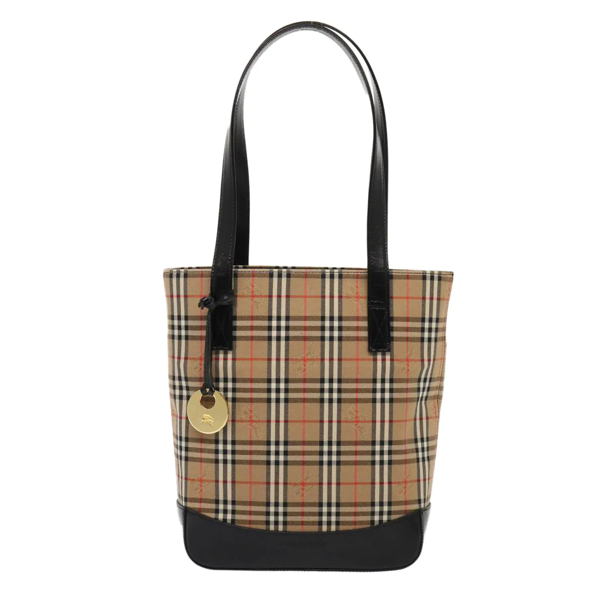 BURBERRY Nova Check Tote Bag Canvas Beige Gold  ep5405