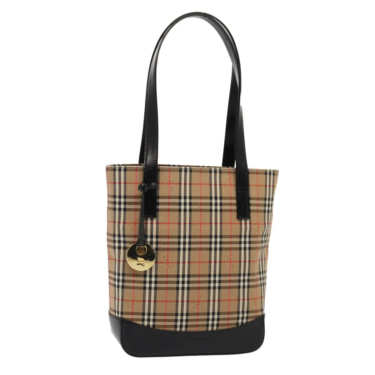 BURBERRY Nova Check Tote Bag Canvas Beige Gold  ep5405