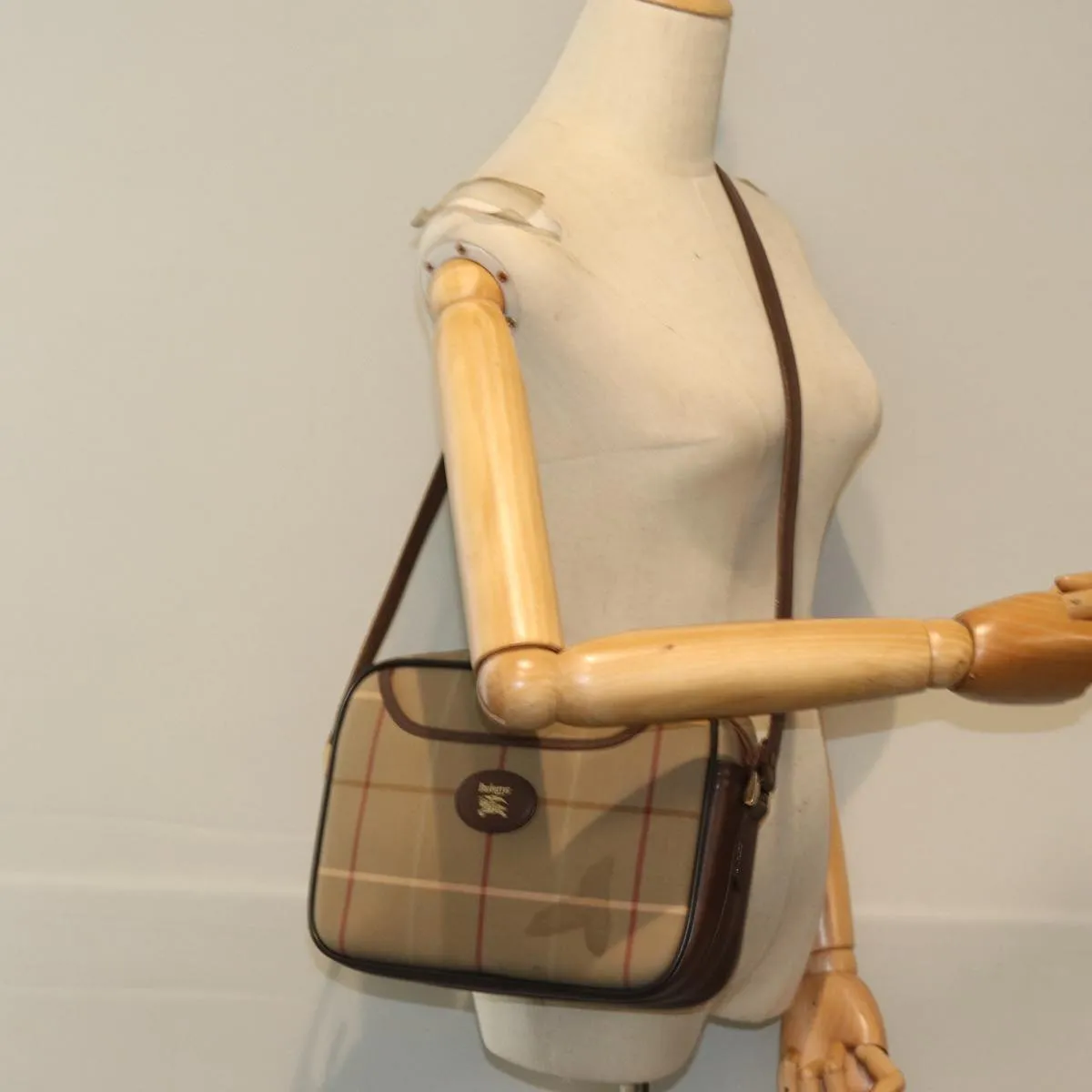 BURBERRYSs Nova Check Shoulder Bag Canvas Beige  81656