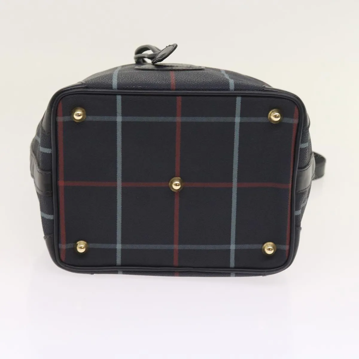 BURBERRYSs Nova Check Shoulder Bag PVC Leather Navy  th4082