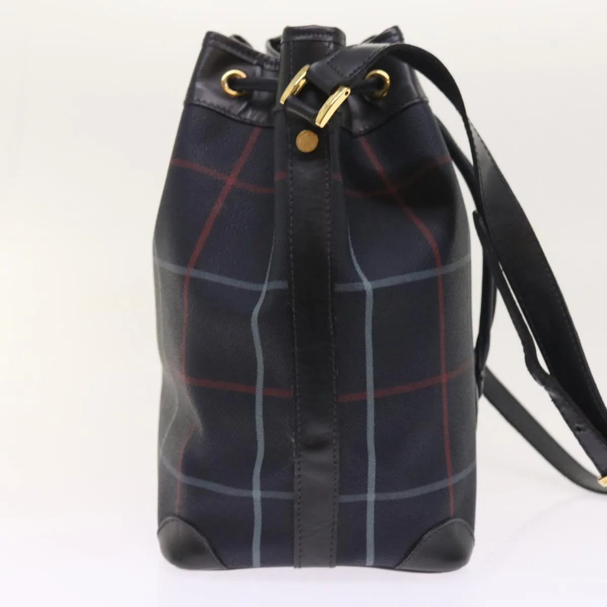 BURBERRYSs Nova Check Shoulder Bag PVC Leather Navy  th4082