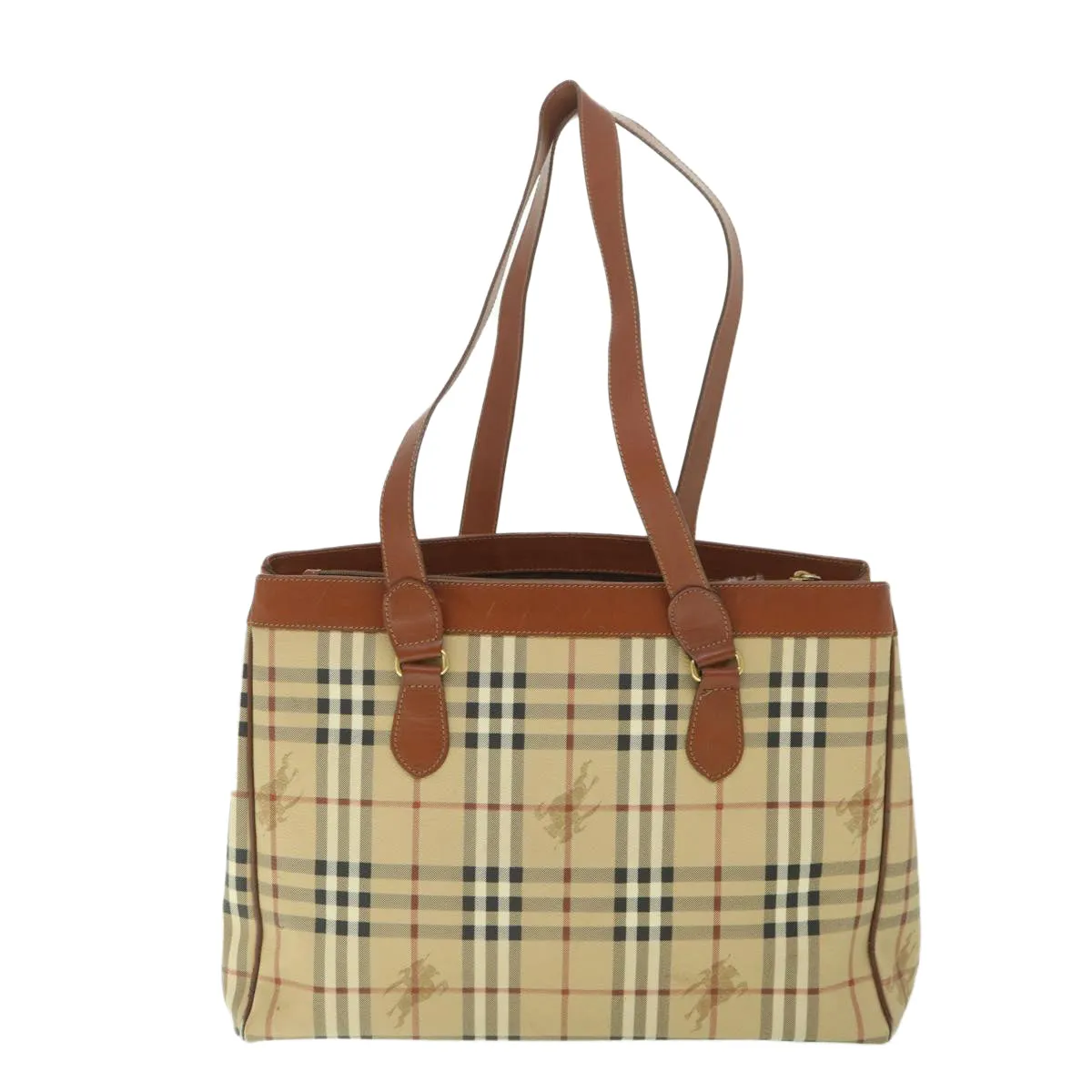 BURBERRYSs Nova Check Tote Bag PVC Leather Beige  ep1961