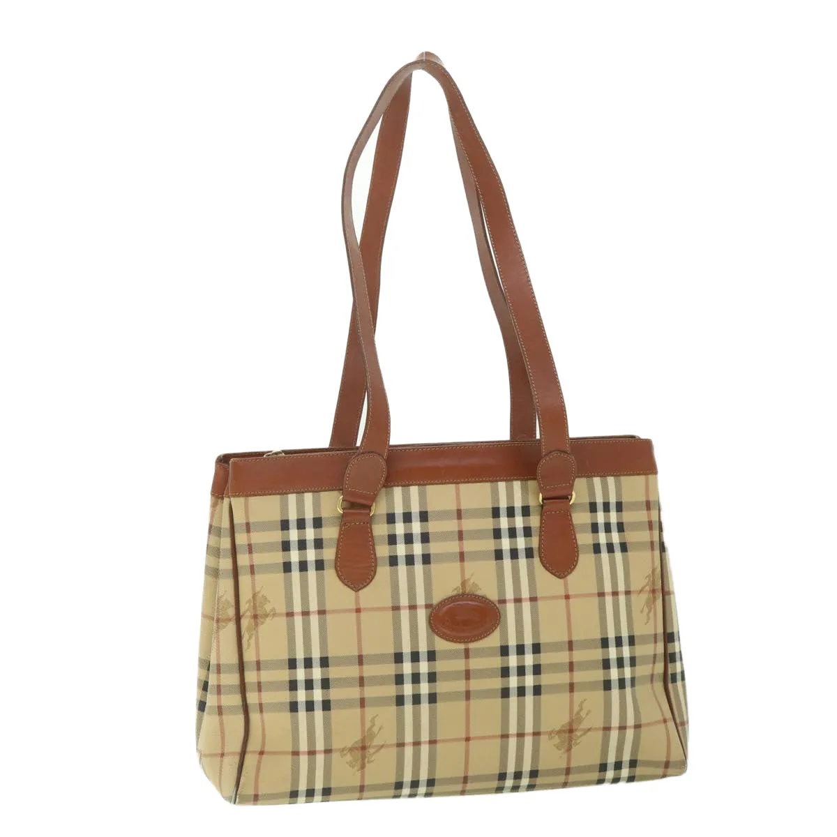 BURBERRYSs Nova Check Tote Bag PVC Leather Beige  ep1961