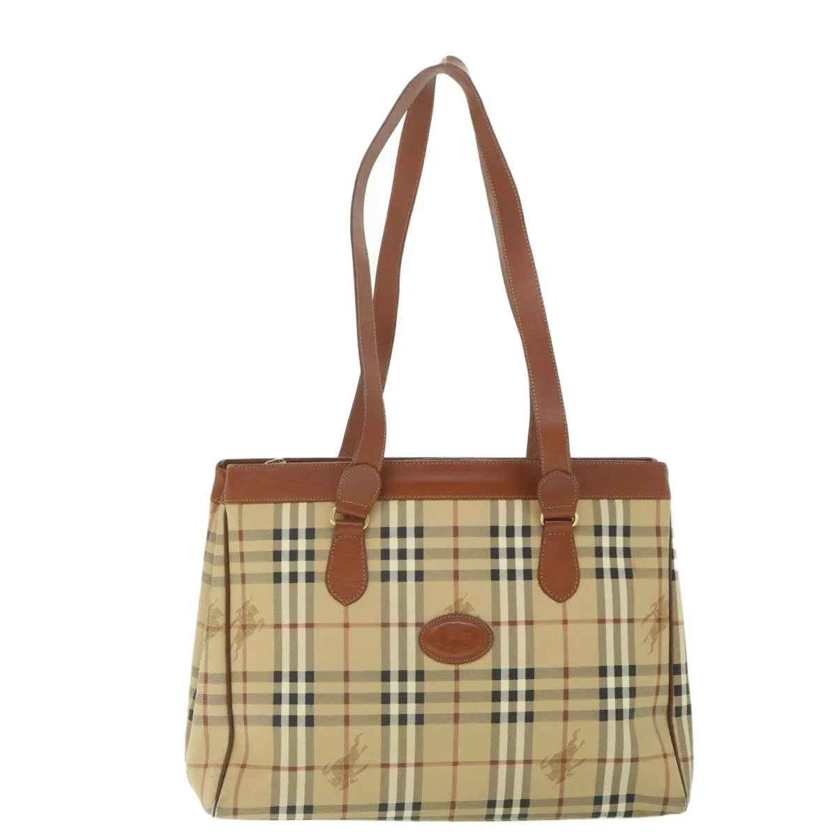 BURBERRYSs Nova Check Tote Bag PVC Leather Beige  ep1961