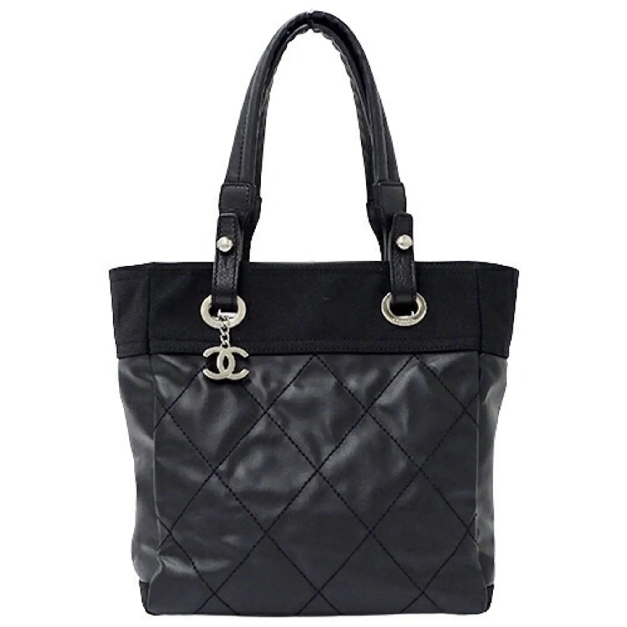 CHANEL Bag Paris Biarritz Women's Tote Coated Canvas Black