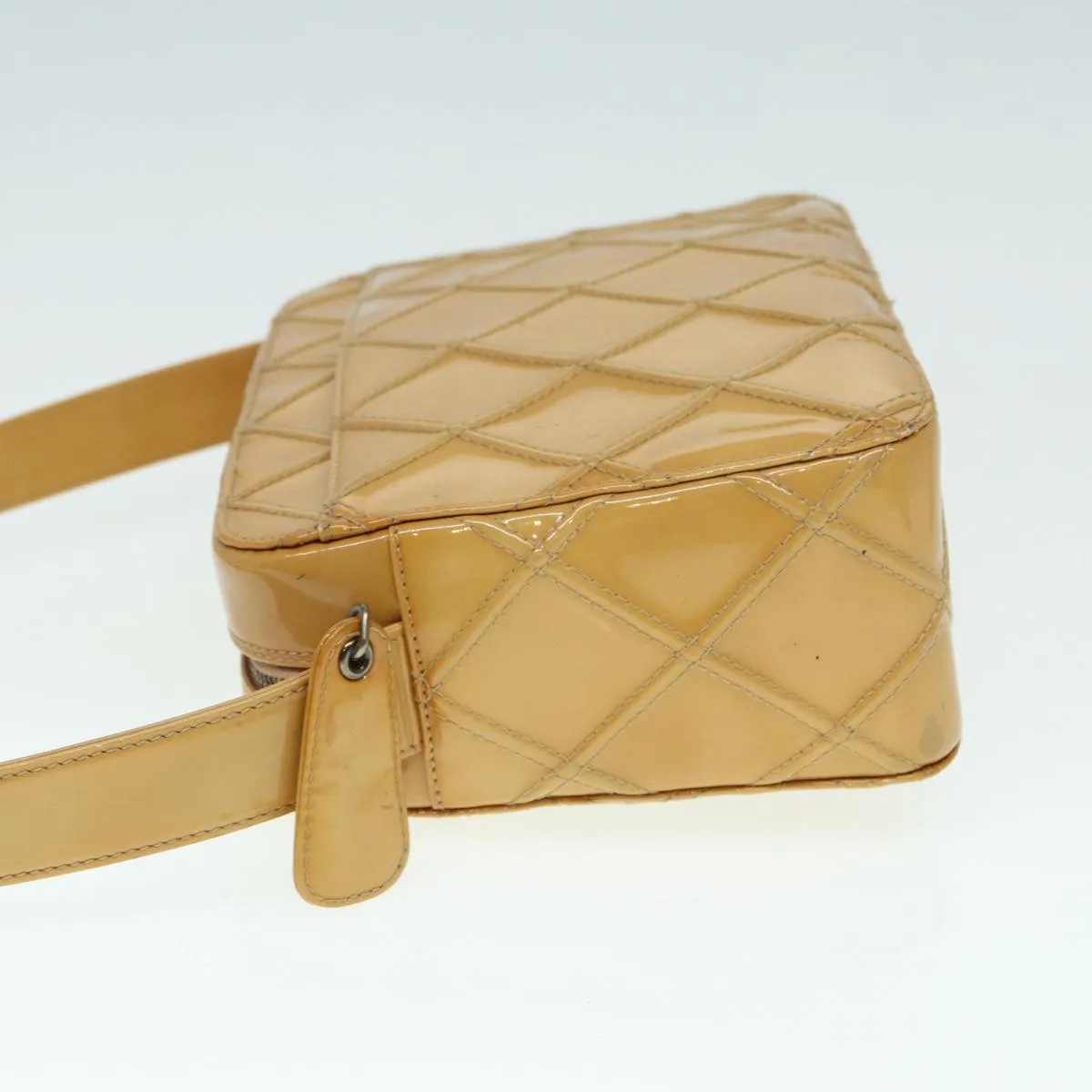 CHANEL Bicolore Shoulder Bag Enamel Yellow Silver CC  yb674