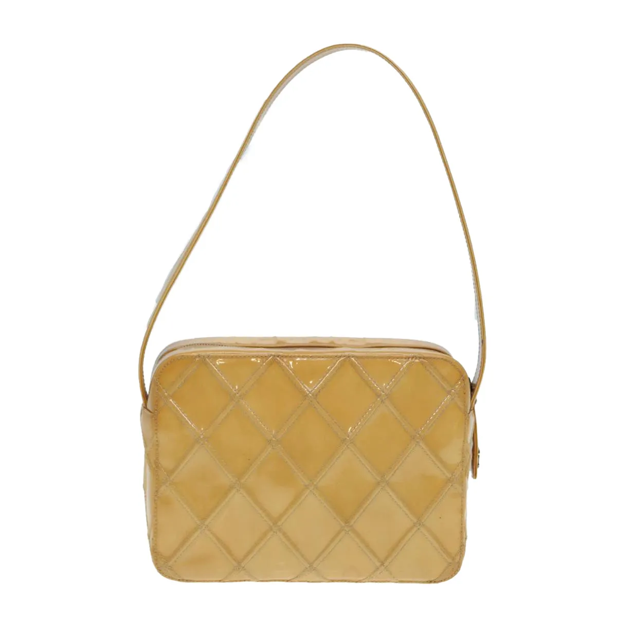 CHANEL Bicolore Shoulder Bag Enamel Yellow Silver CC  yb674