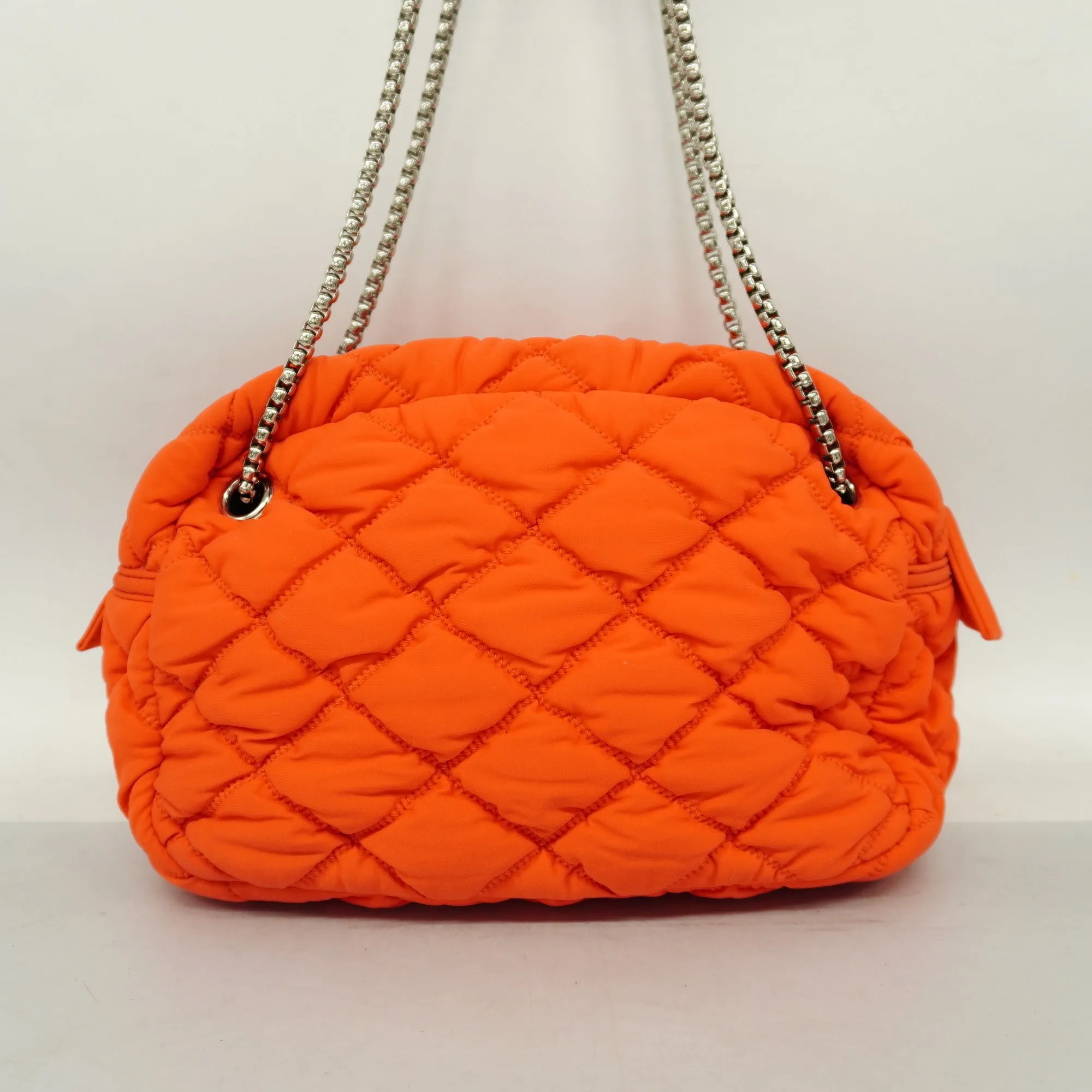 CHANEL  Chain Shoulder Women's Nylon Shoulder Bag Orange