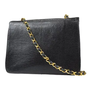 CHANEL  Classic Square Flap 20 Black Lizard 87982