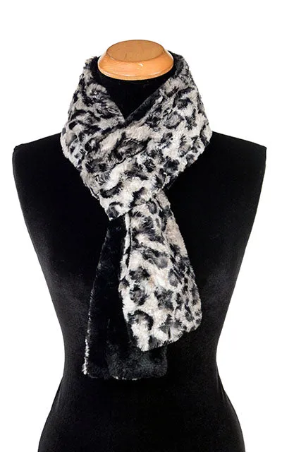 Classic Scarf - Two-Tone, Luxury Faux Fur Savannah Cat in Gray