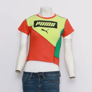 CR207 Reworked Ladies Branded Cut and Sew Colorful T-Shirt Made Using Branded T-Shirt