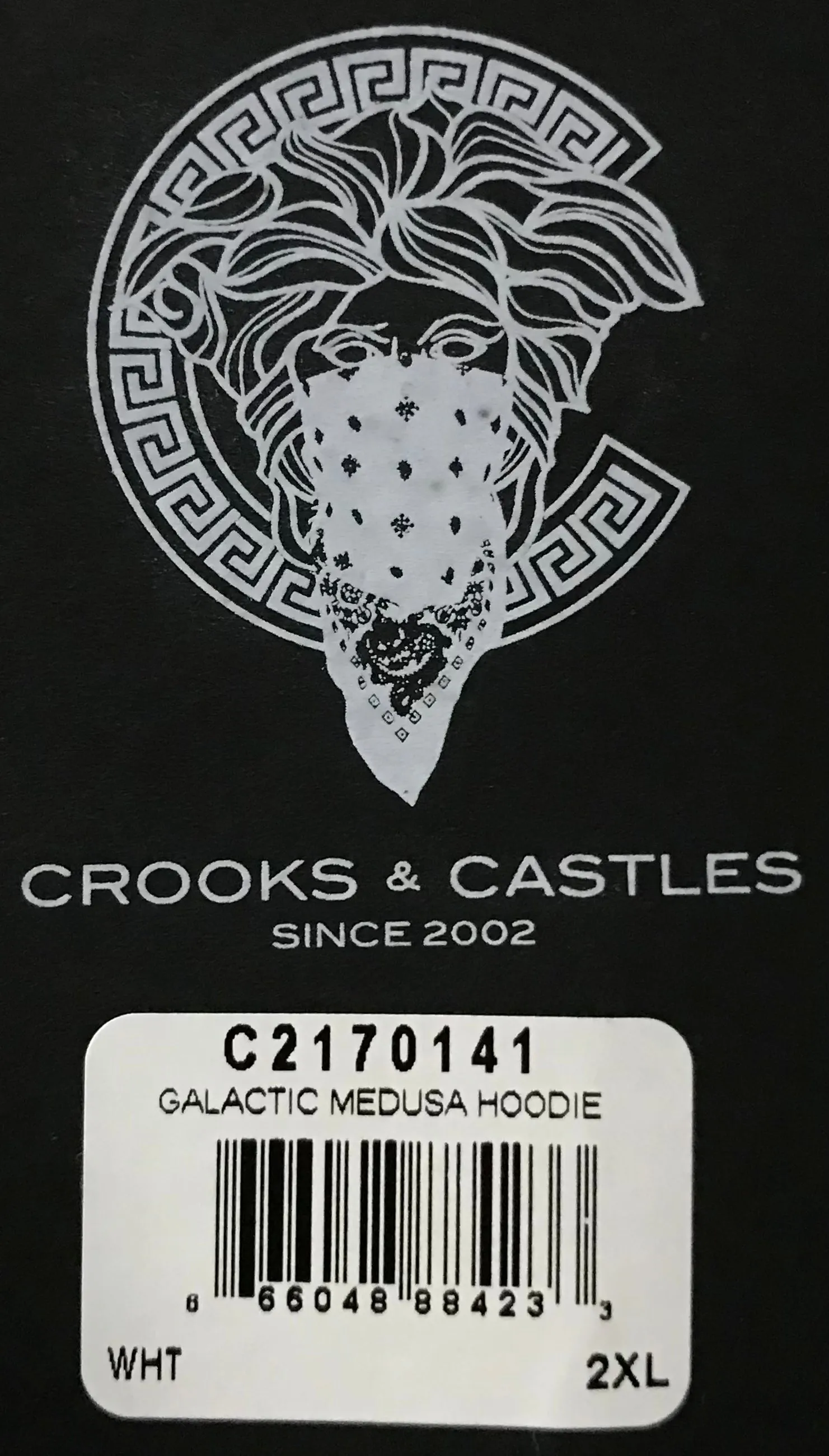 *CROOKS & CASTLES* (WHITE) ~GALACTIC MEDUSA~ PULLOVER HOODIES FOR MEN