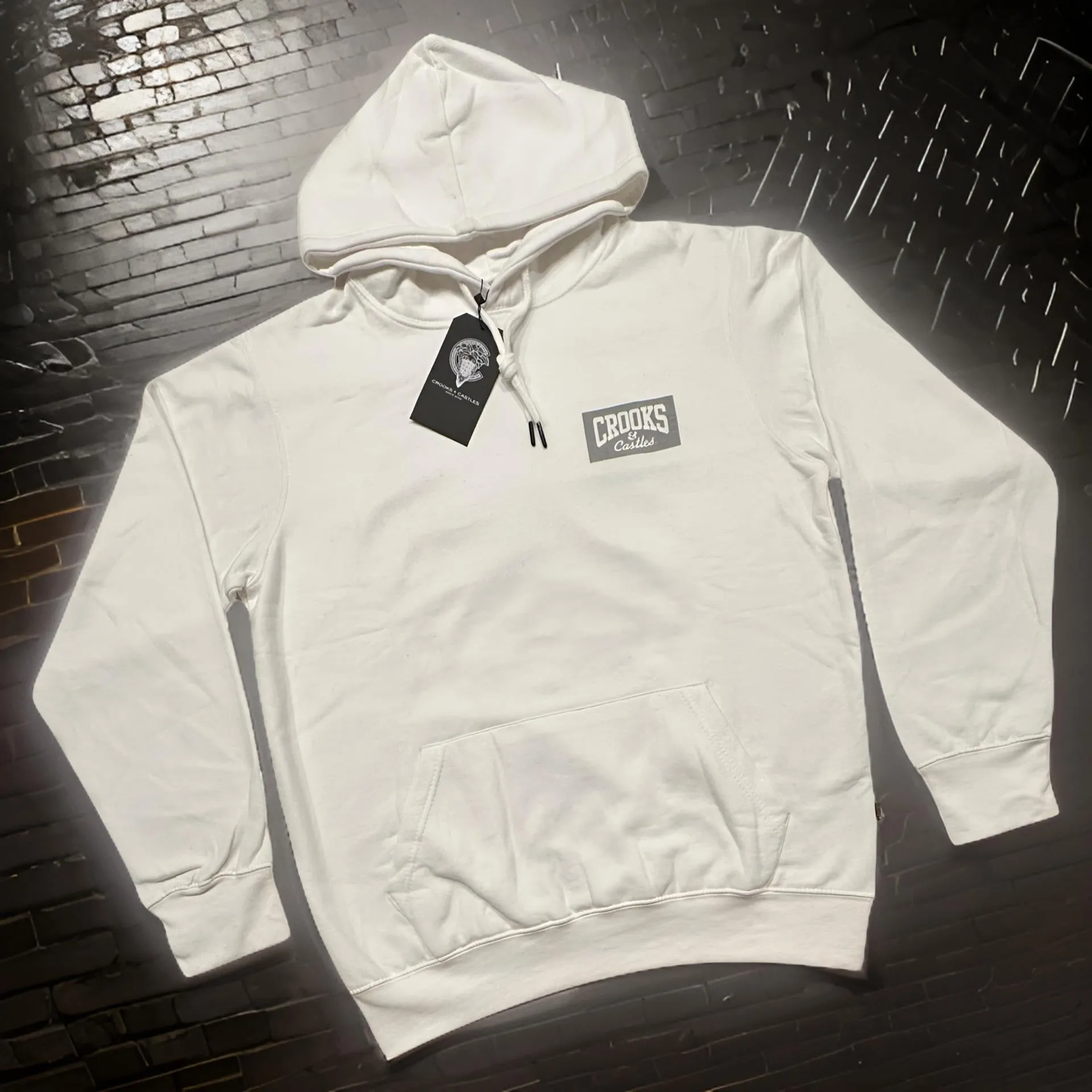 *CROOKS & CASTLES* (WHITE) ~GALACTIC MEDUSA~ PULLOVER HOODIES FOR MEN