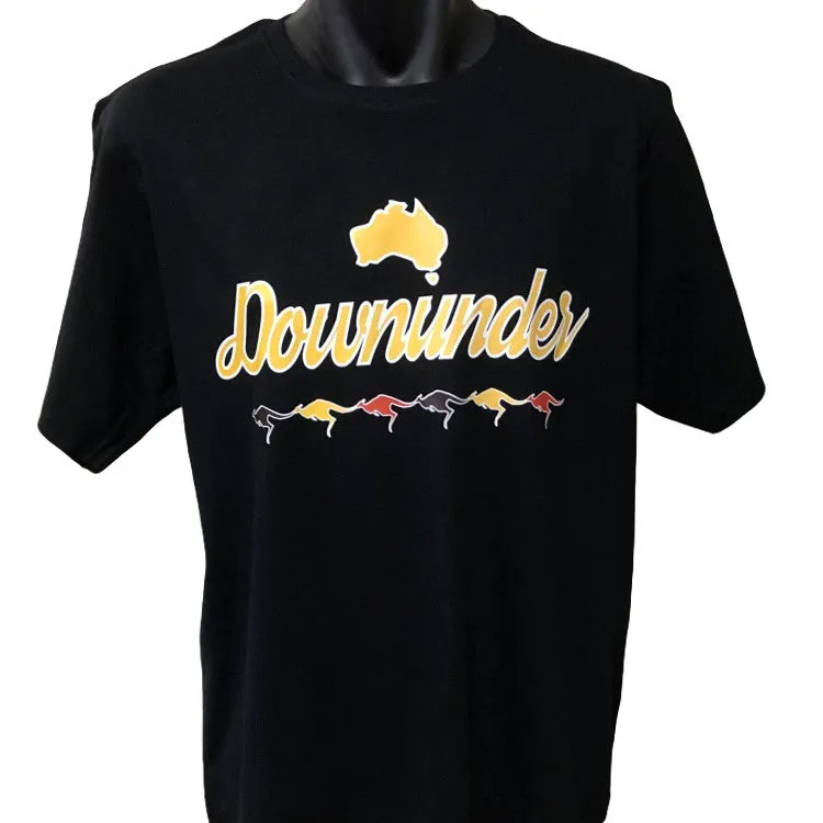 Downunder Kangaroos Adults T-Shirt (Black)