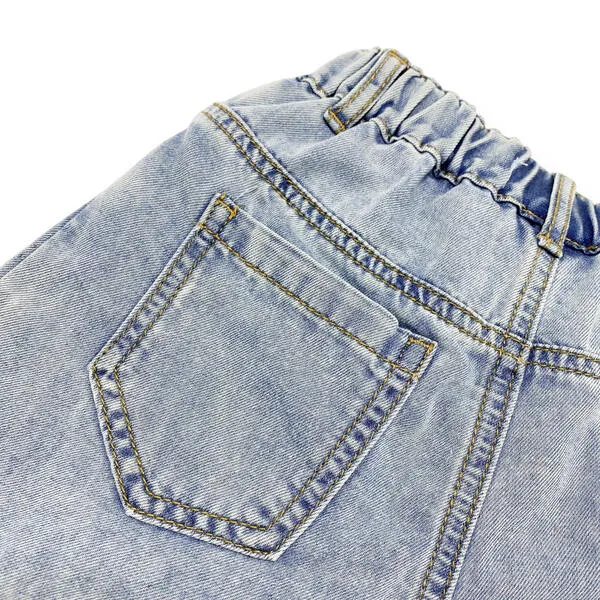 Embellished Denim Pleat Skort