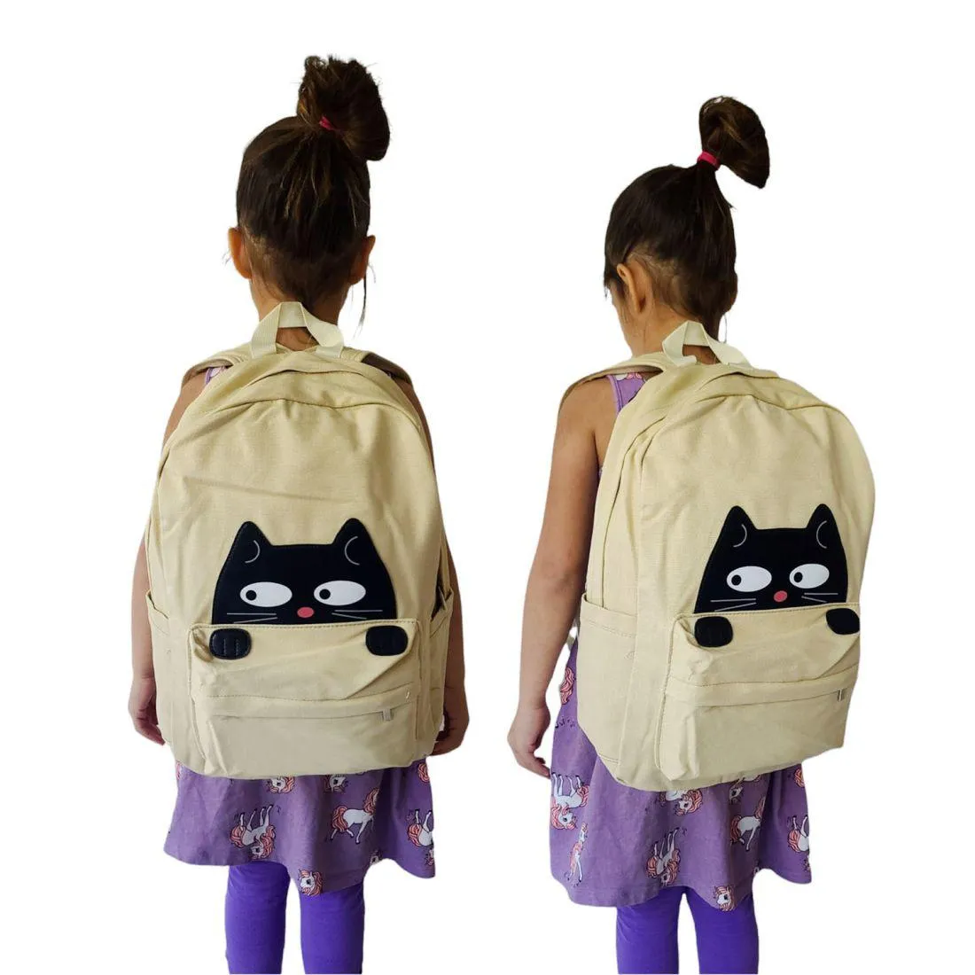 Empire Cove Canvas School Backpack Peeking Fox Dog Cat Sloth Shark Book Bag