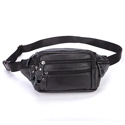 Fashion Men Genuine Leather Fanny Bag for Phone Pouch