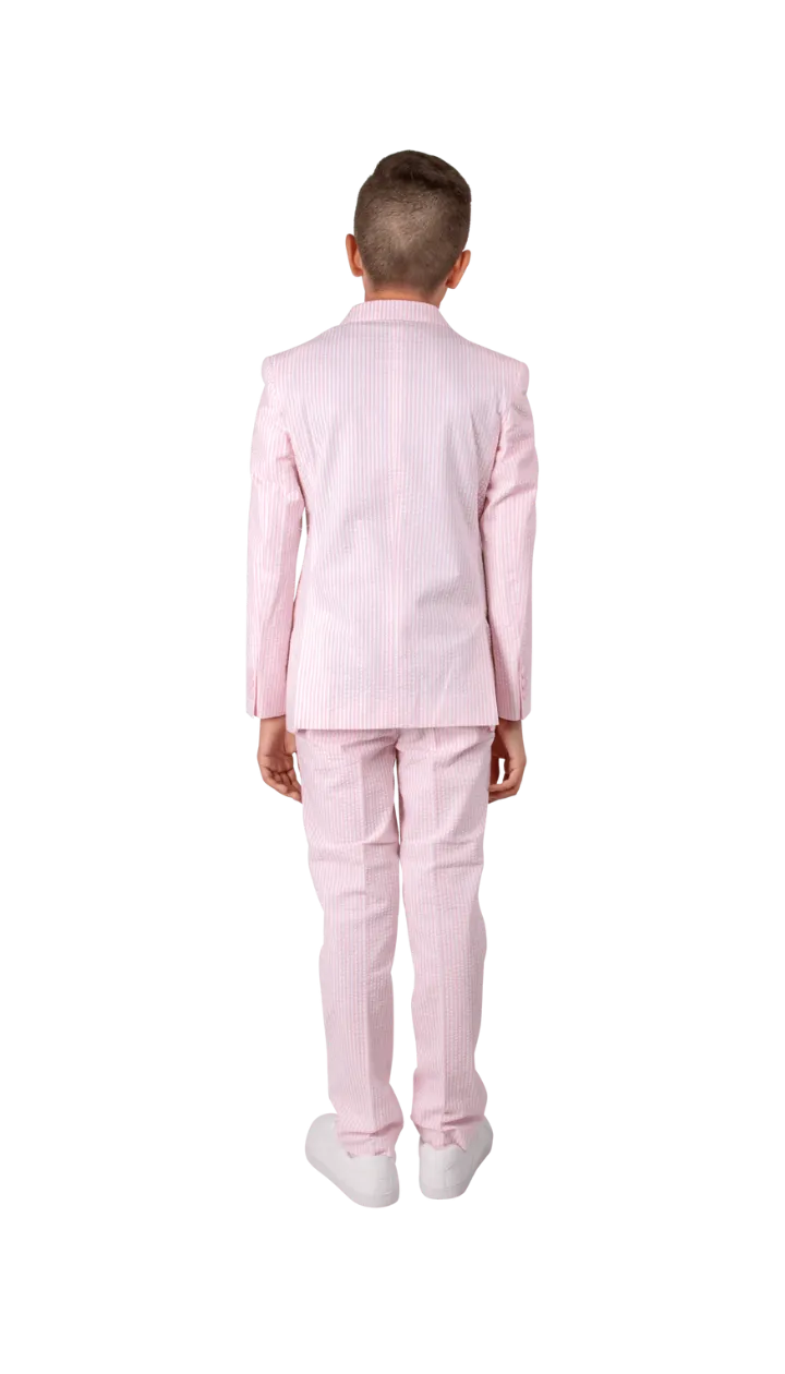 Ferrecci Boys Seersucker 2pc Suit Set Pink