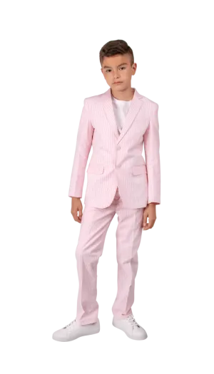 Ferrecci Boys Seersucker 2pc Suit Set Pink