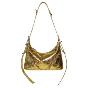 Givenchy Voyou Mini Leather Shoulder Bag, Gold