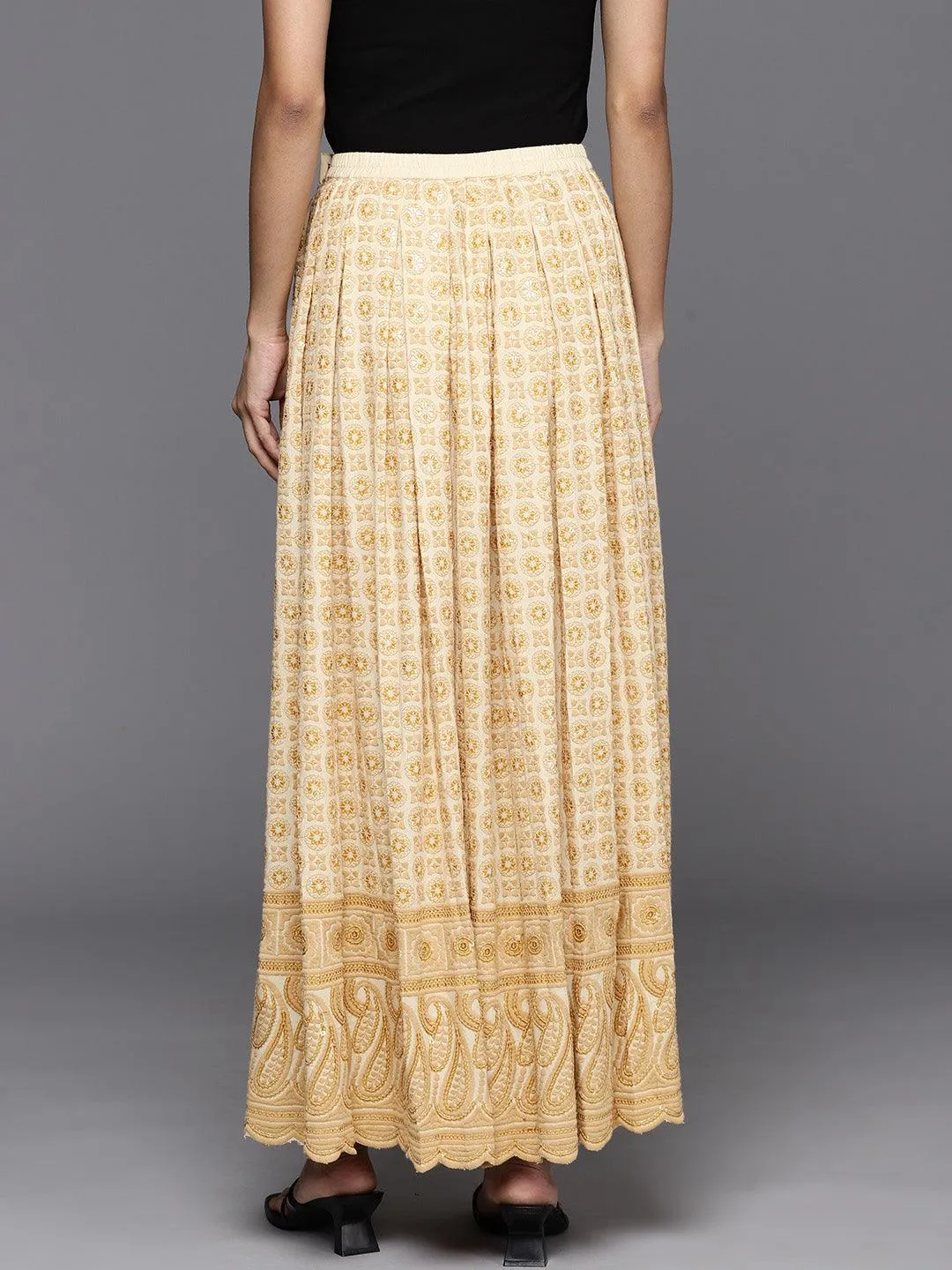 Gold Embellished Rayon Skirts