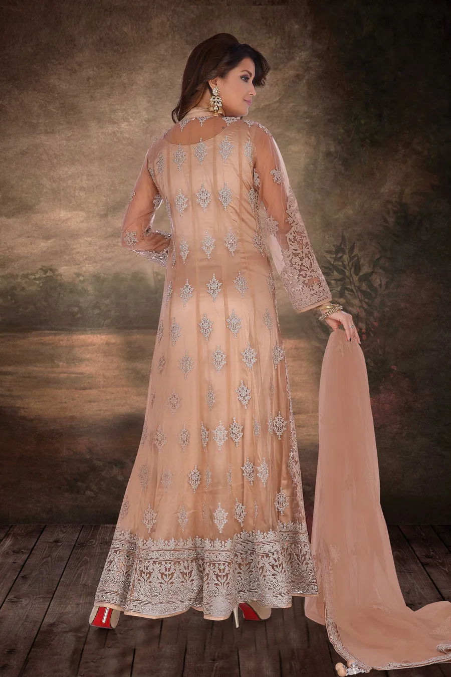 Gold Jacket Style Anarakli Suit