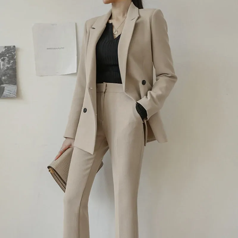 Graduation gift Women's Spring Autumn Casual Pant Suit Office Ladies Elegant Formal Wear Two Piece Set Female Fashion Business Trousers Suit