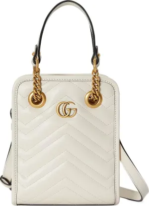 Gucci GG Marmont Matelassé Mini Bag White