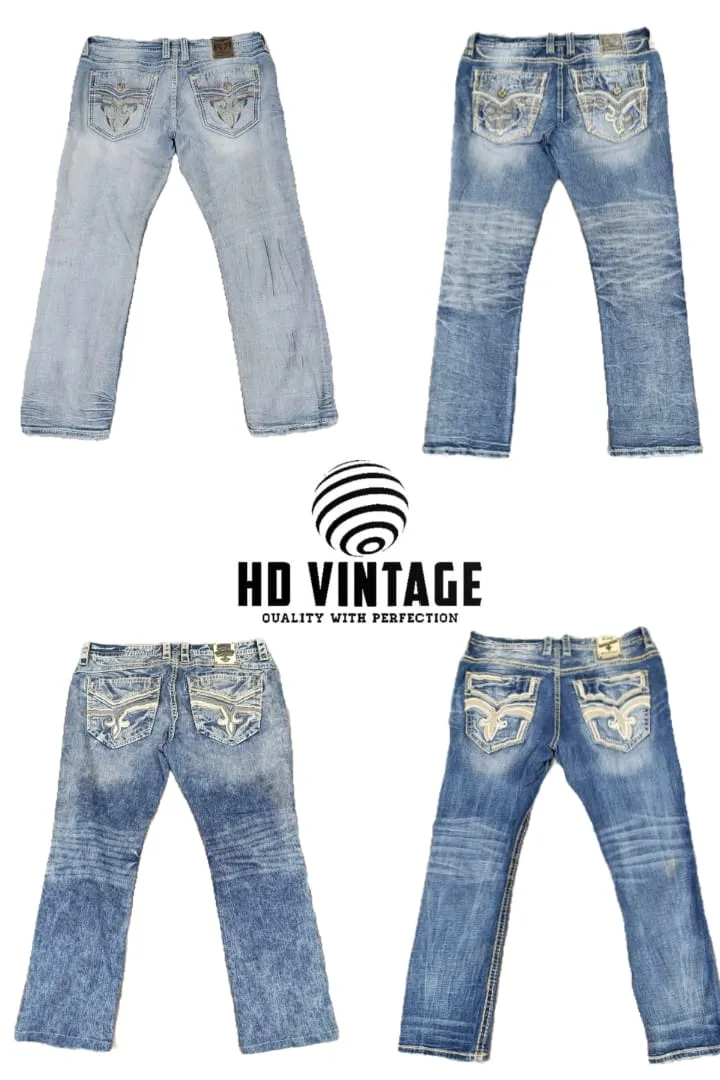 HD266 Men Premium Rock Revival Jeans - 8 pcs