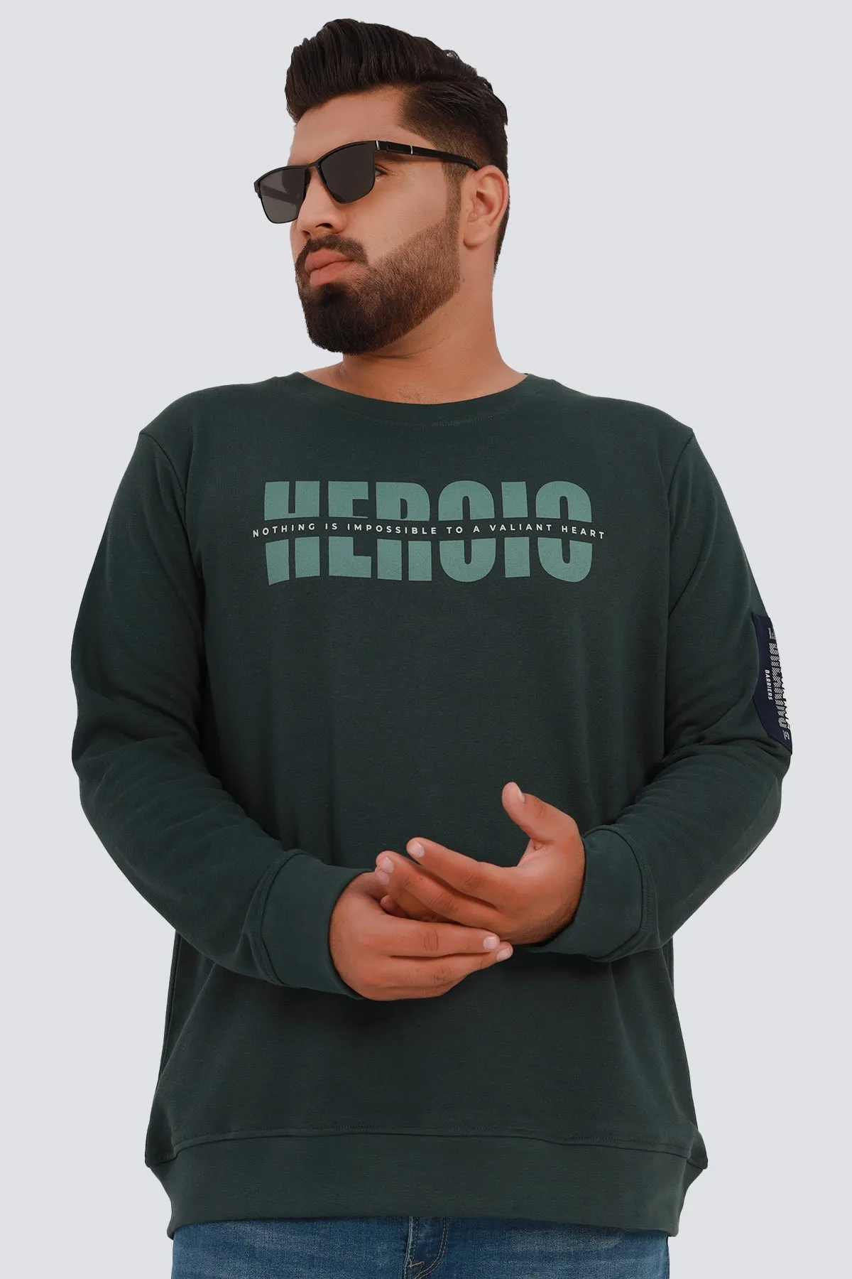 Heroic Teal Sweatshirt (Plus Size) - W22 - MSW049P