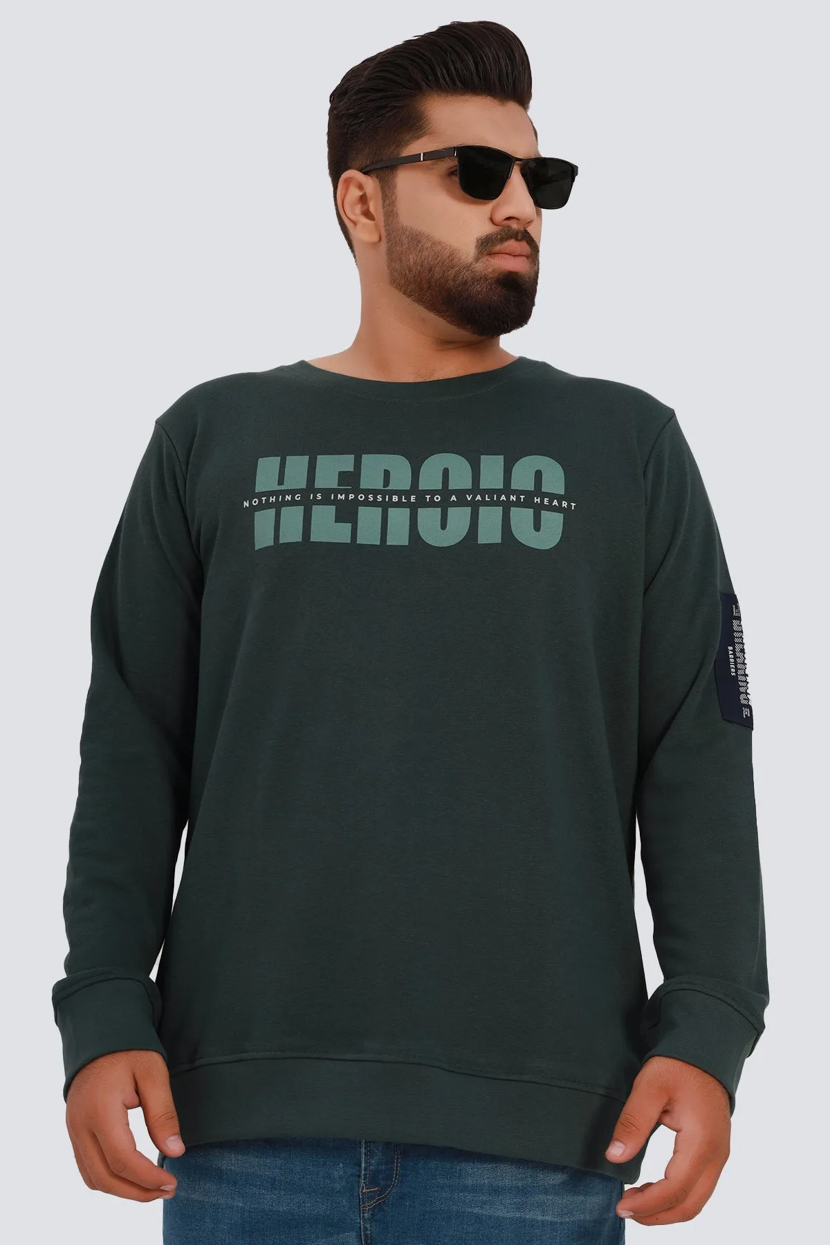 Heroic Teal Sweatshirt (Plus Size) - W22 - MSW049P