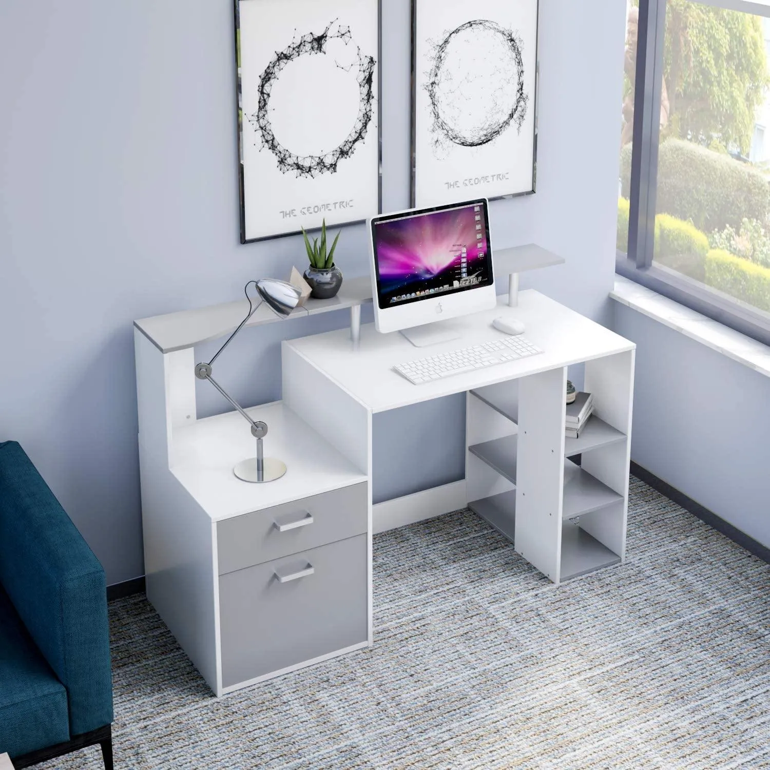 Joolihome Computer Desk with Shelves Storage