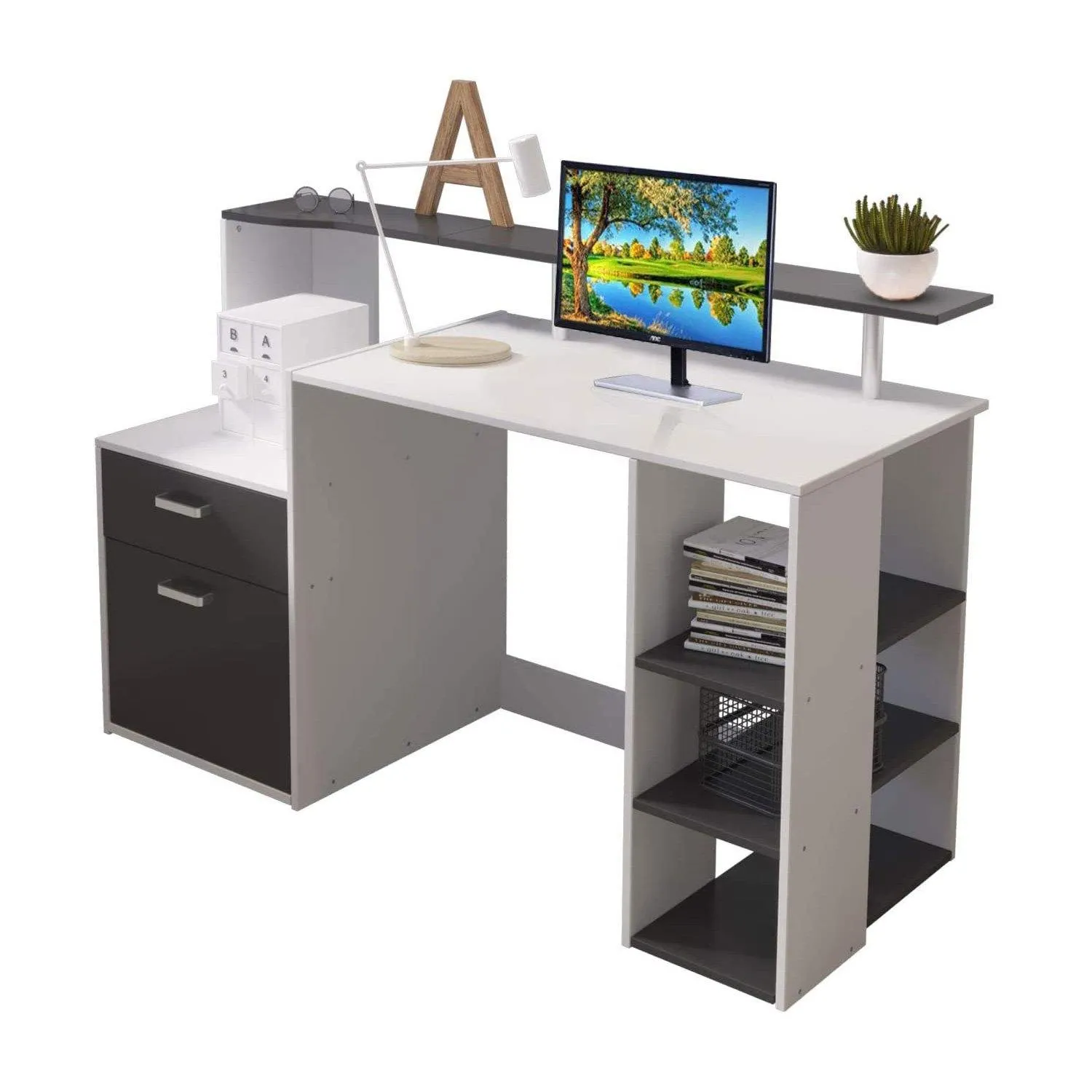 Joolihome Computer Desk with Shelves Storage