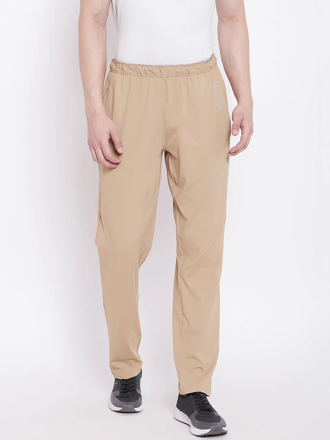 JUMP USA Men Beige Active Wear Solid Track Pant