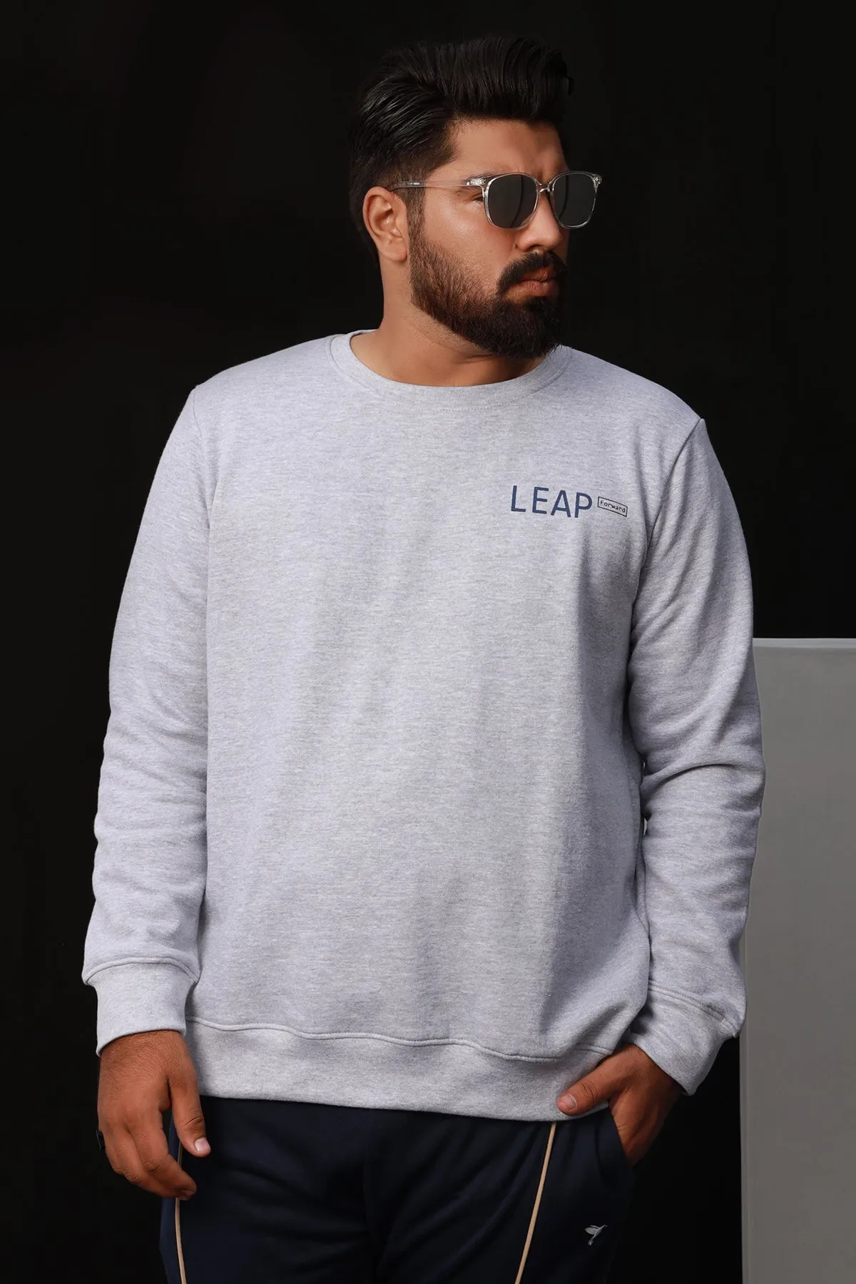 Leap Heather Gray Sweatshirt (Plus Size) - W22 - MSW048P